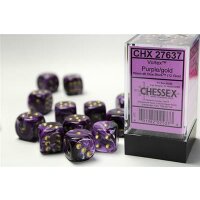 Chessex Vortex Purple/Gold W6 16mm Würfel Set 12...