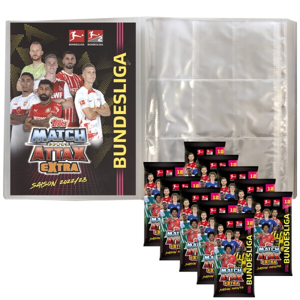 Topps Match Attax EXTRA 2022/23 - 1 Leere Sammelmappe + 10 Booster