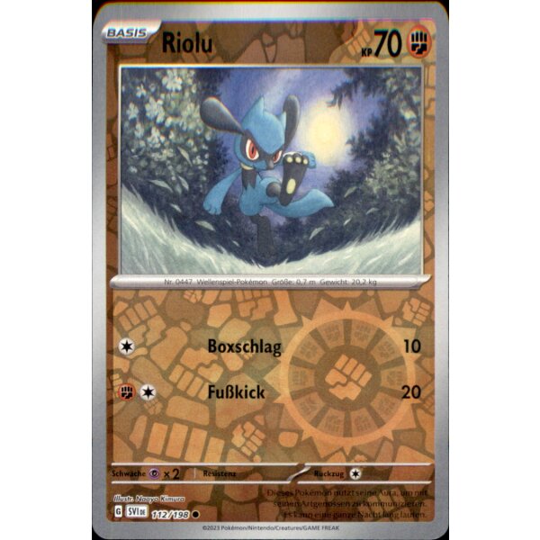 112/198 - Riolu - Reverse Holo - SV1 Karmesin & Purpur