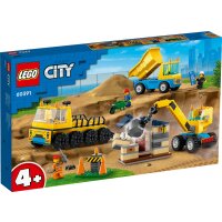 LEGO® City Fahrzeuge 60391 - Baufahrzeuge und Kran mit Abrissbirne