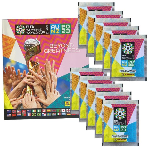 Panini FIFA Frauen WM 2023 - Sammelsticker - 1 Sammelalbum + 10 Tüten