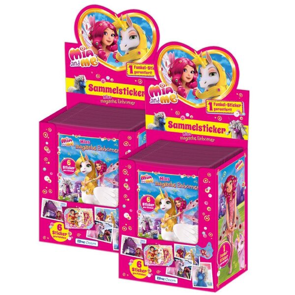 Mia and Me - Serie 8 - Mias Magische Einhörner - Sammelsticker - 2 Displays (100 Tüten)