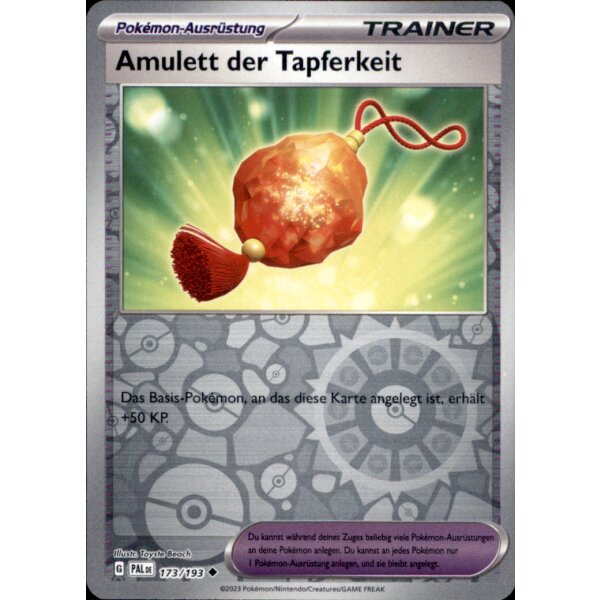 173/193 - Amulett der Tapferkeit - Reverse Holo - PAL Karmesin & Purpur
