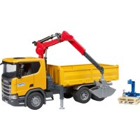 bruder 03551 Scania Super 560R Baustellen- LKW Kran und 2...