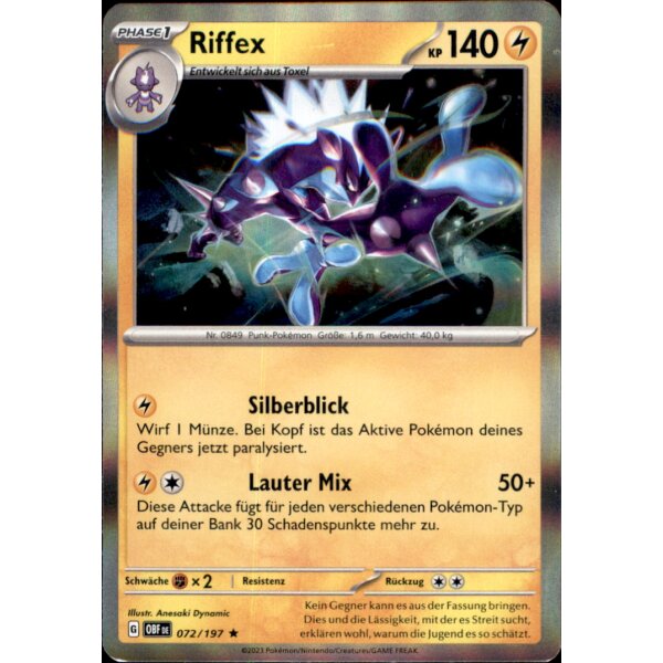 072/197 - Riffex - Holo Rare - OBF Karmesin & Purpur