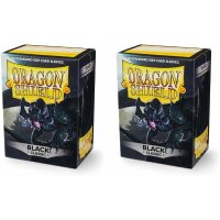 2x Dragon Shield Classic Sleeves - Black (2x100 Sleeves)