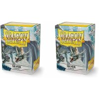 2x Dragon Shield Classic Sleeves - Silver (2x100 Sleeves)