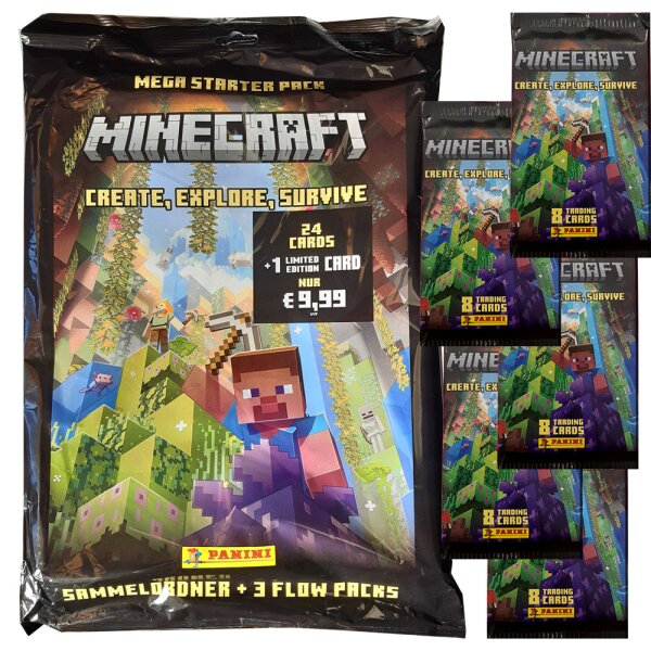 Minecraft - Create Explore Survive Serie 3 Trading Cards - 1 Starter + 5 Booster