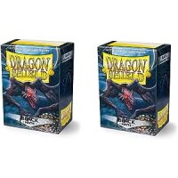 2x DRAGON SHIELD STANDARD SLEEVES - MATTE BLACK (2x100 SLEEVES)