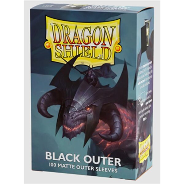Dragon Shield Standard Size Outer Sleeves - Matte Black (100 Sleeves)