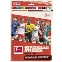 Topps Bundesliga Sammelsticker 2023/24 - 1 Sammelalbum +  50 verschiedene Sticker (zufällige Auswahl)
