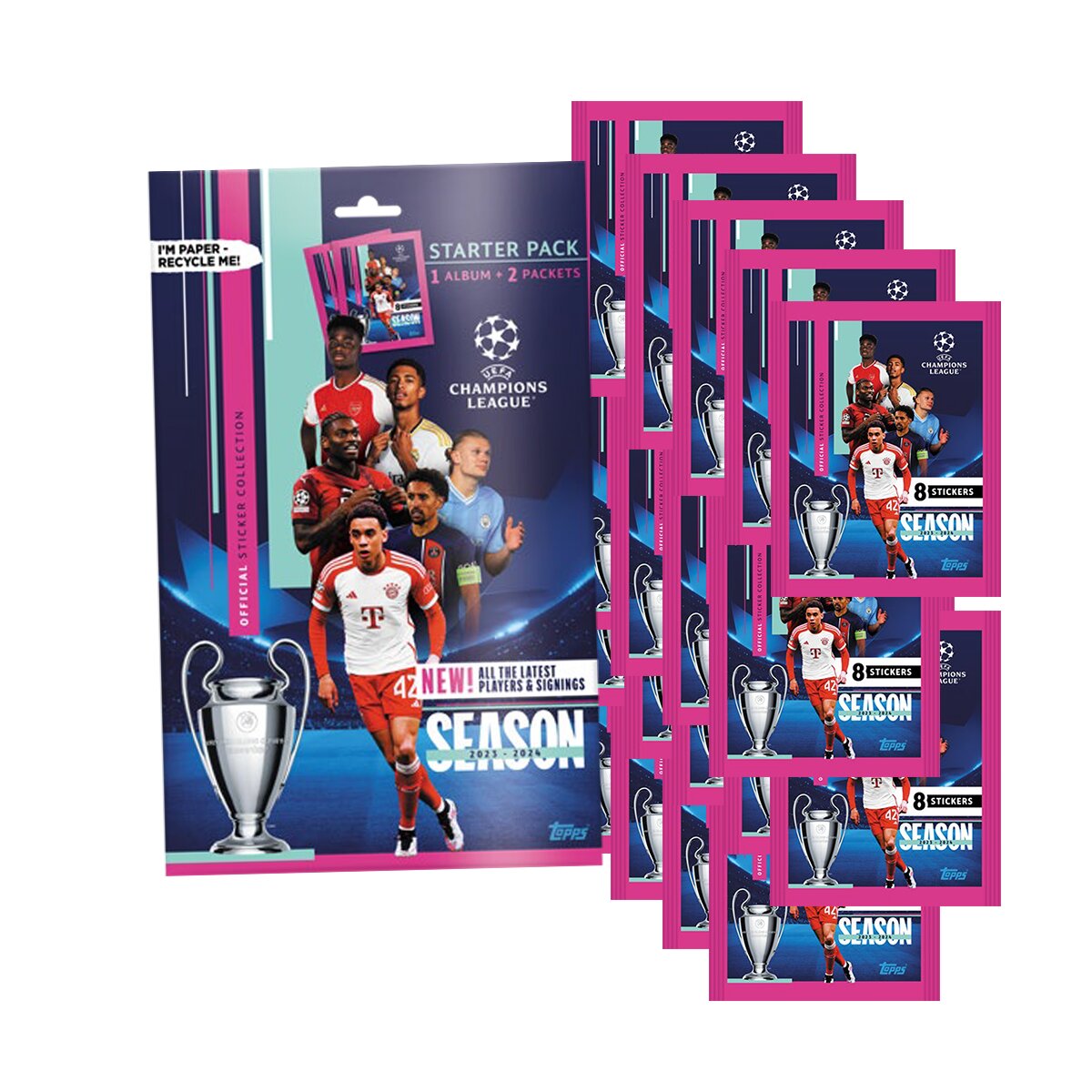 Topps Champions League 2023/24 Sammelsticker 1 Starterpack + 20