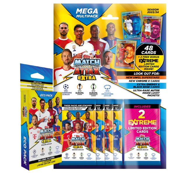 Match Attax Champions League 2023/24 EXTRA - Trading Cards - 1 Blister + 1 Multipack