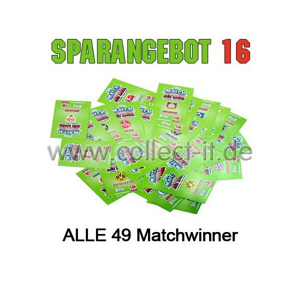 Match Attax - Spar 16 - Saison 11/12 - ALLE 49 Matchwinner