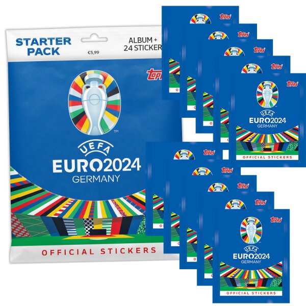 UEFA EURO 2024 Germany - Sammelsticker - 1 Starter Pack + 10 Tüten