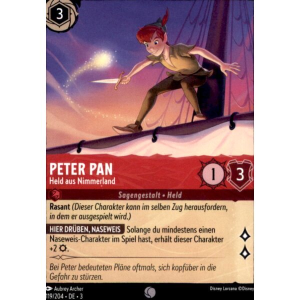 119/204 - Peter Pan Held aus Nimmerland - Common - Lorcana - Die Tintenlande