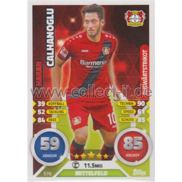 MX 576 - Hakan Calhanoglu - Auswärtstrikot Saison 16/17