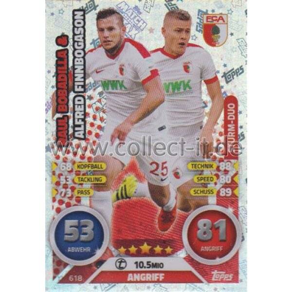 MX 618 - Raul Bobadilla & Alfred Finnbogason - Duo-Karte Saison 16/17