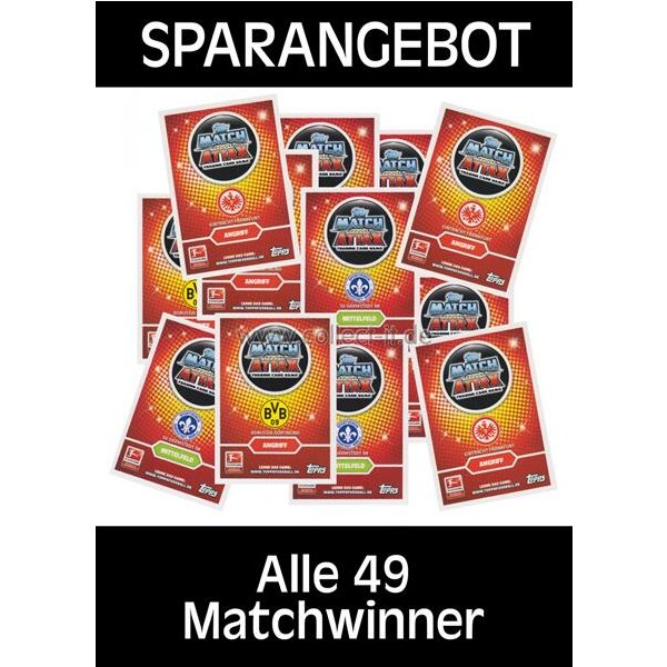 Topps Match Attax - 2016/17 - Alle 49 Matchwinner - Deutsch