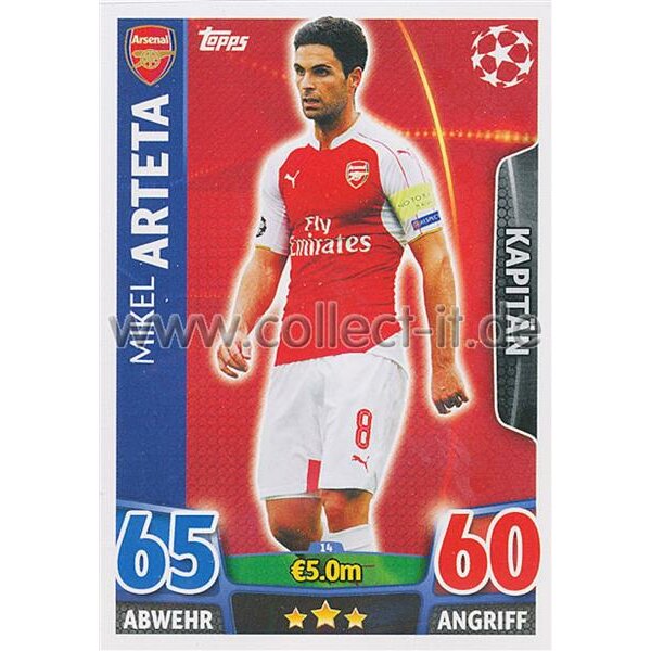 CL1516-014 - Mikel Arteta - Base Card