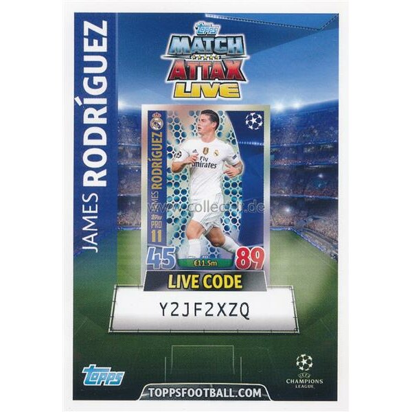 CL1516-P39 - James Rodriguez - Live Code Karte