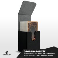 collectXP – Deck Box – Premium Karten Aufbewahrungsbox, Kartenbox für alle TCG & Sammelkarten (schwarz)