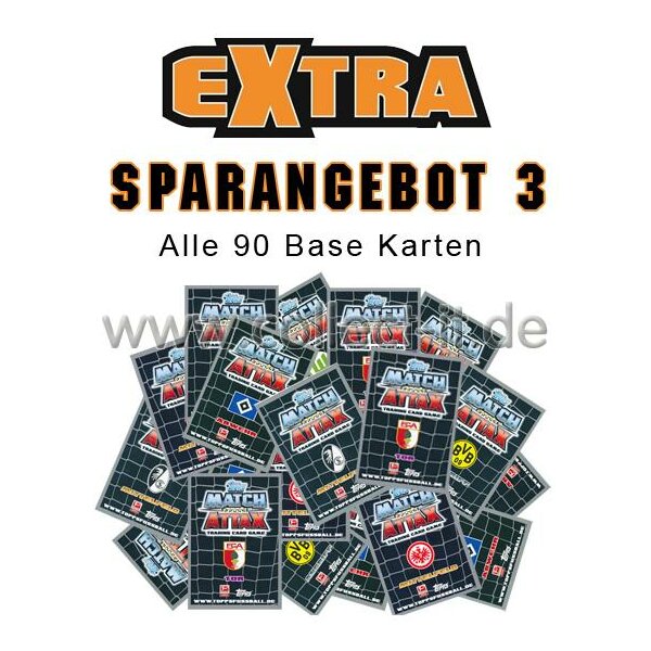 Match Attax EXTRA - Spar 3 - ALLE 90 Base Karten - Saison 12/13