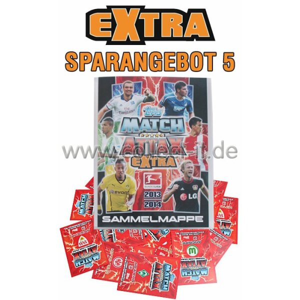 Match Attax EXTRA - Spar 5 - Komplettsatz + Sammelmappe LEER - Saison 13/14