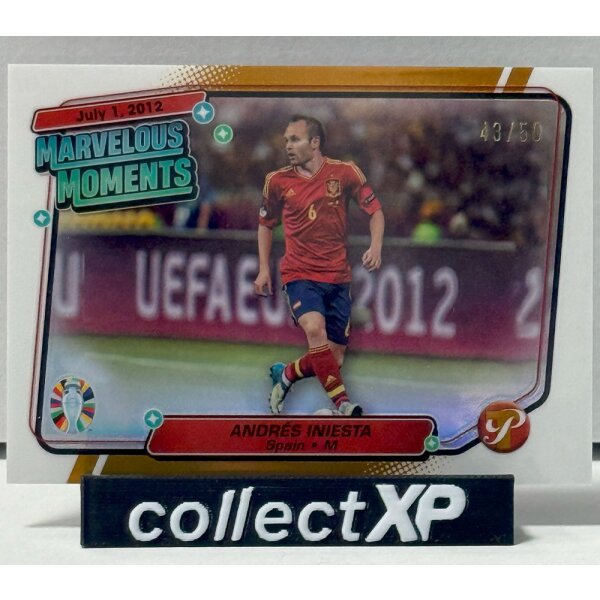 Andrés Iniesta Numbered 43/50 MM-AI - Topps Pristine Euro 2024