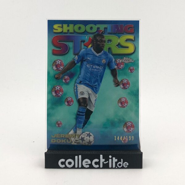 Jeremy Doku Shooting Star Parallel Insert - Topps Chrome Champions League