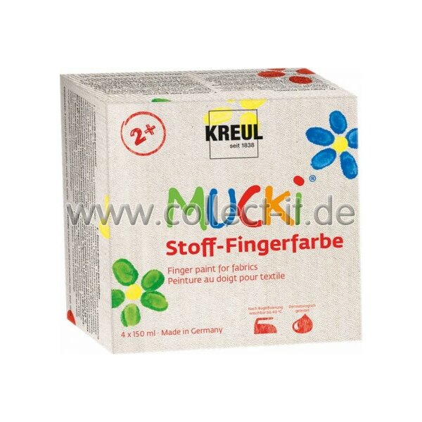 MUCKI Fingerfarbe Textil 4er Set