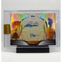 Ember Lumen & Wade Ripple Dual-Autograph 18/20 Encased - Topps Pixar Gold 2025