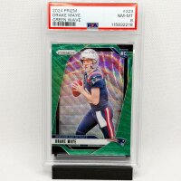 Drake Maye RC Green Parallel PSA8 - Panini Prizm 2024