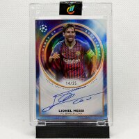 Lionel Messi /25 On Card Autograph Marks of Excellence...