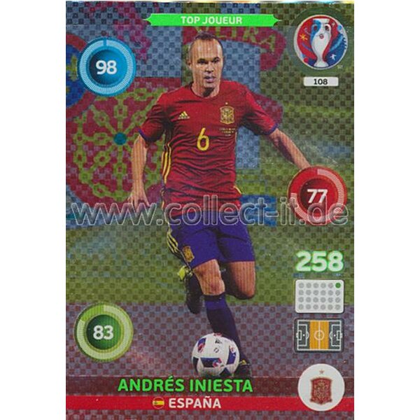 PAD-EM16-108 Top Joueur - Andres Iniesta