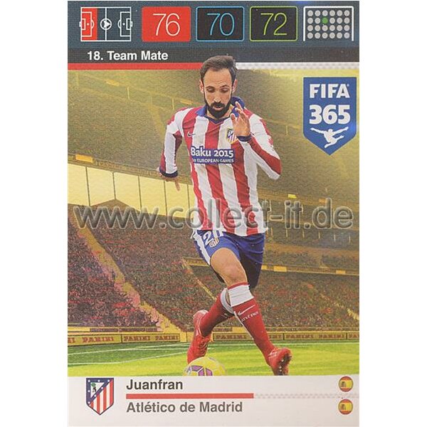 Fifa 365 Cards 2016 018 Juanfran - Base Karte