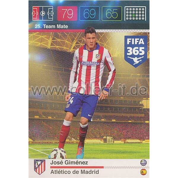 Fifa 365 Cards 2016 025 Jose Gimenez - Base Karte