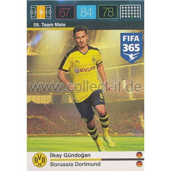 Fifa 365 Cards 2016 059 Ilkay Gündogan - Base Karte