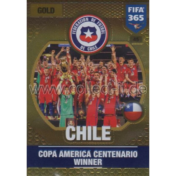 Fifa 365 Cards 2017 - 045 - Chile - Winners - Copa America Centenario Winner