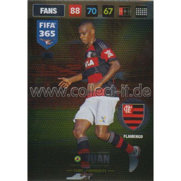 Fifa 365 Cards 2017 - 050 - Juan - Fans Favourites - Flamengo