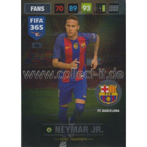 Fifa 365 Cards 2017 - 056 - Neymar Jr. - Fans Favourites - FC Barcelona