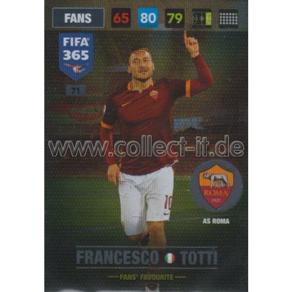 Fifa 365 Cards 2017 - 071 - Francesco Totti - Fans Favourites - AS Roma