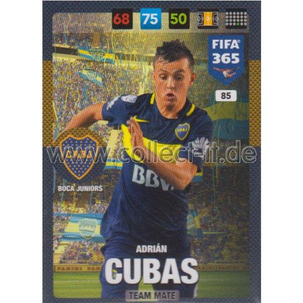 Fifa 365 Cards 2017 - 085 - Adrian Cubas - Team Mates - Boca Juniors