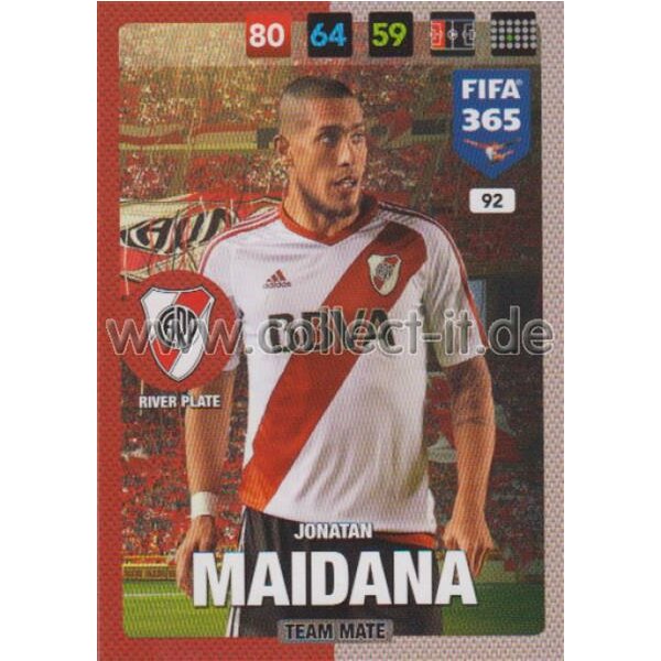 Fifa 365 Cards 2017 - 092 - Jonatan Maidana - Team Mates - River Plate
