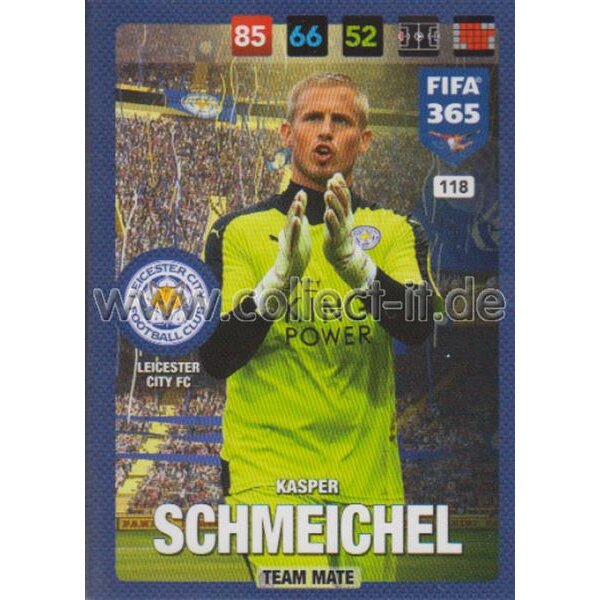 Fifa 365 Cards 2017 - 118 - Kasper Schmeichel - Team Mates - Leicester City FC