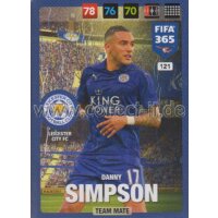 Fifa 365 Cards 2017 - 121 - Danny Simpson - Team Mates -...