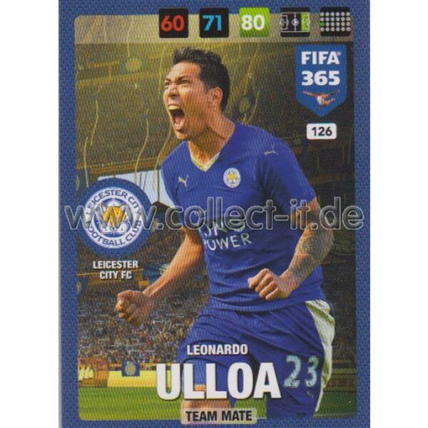 Fifa 365 Cards 2017 - 126 - Leonardo Ulloa - Team Mates - Leicester City FC