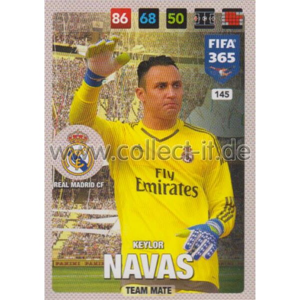 Fifa 365 Cards 2017 - 145 - Keylor Navas - Team Mates - Real Madrid CF