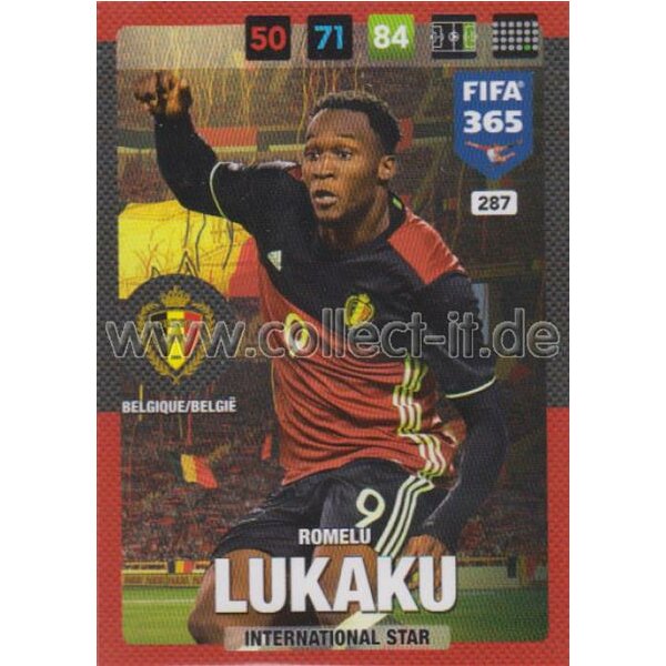 Fifa 365 Cards 2017 - 287 - Romelu Lukaku - International Stars - Belgien