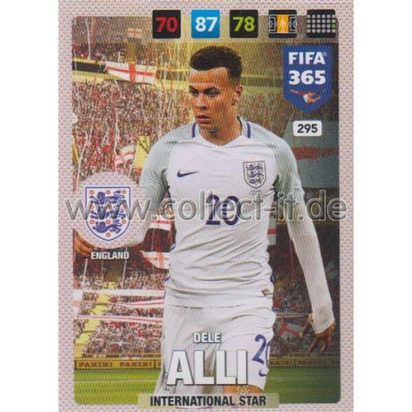 Fifa 365 Cards 2017 - 295 - Deli Alli - International Stars - England